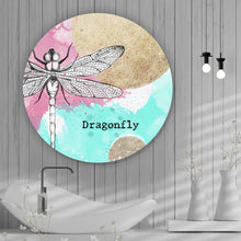 Lade das Bild in den Galerie-Viewer, Aluminiumbild gebürstet Libelle Dragonfly Abstrakt Kreis