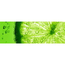 Lade das Bild in den Galerie-Viewer, Acrylglasbild Limettenscheibe in Wasserblasen Panorama