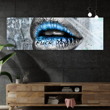 Lade das Bild in den Galerie-Viewer, Aluminiumbild Lippen Fuck You Panorama