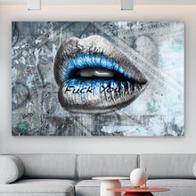 Lade das Bild in den Galerie-Viewer, Aluminiumbild Lippen Fuck You Querformat