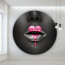 Lade das Bild in den Galerie-Viewer, Aluminiumbild Lippen Herzform Kreis