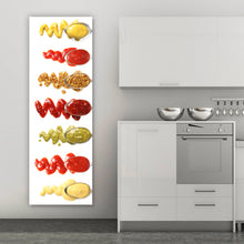 Lade das Bild in den Galerie-Viewer, Poster Löffel mit verschiedenen Soßen Panorama Hoch
