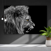 Lade das Bild in den Galerie-Viewer, Acrylglasbild Löwe Aggressiv Querformat