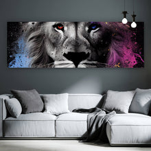 Lade das Bild in den Galerie-Viewer, Poster Löwenportrait Abstrakt Panorama