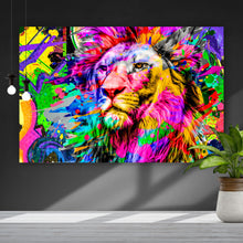 Lade das Bild in den Galerie-Viewer, Spannrahmenbild Löwe Modern Art Querformat