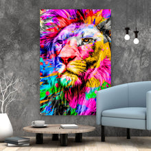 Lade das Bild in den Galerie-Viewer, Acrylglasbild Löwe Modern Art Hochformat