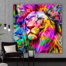 Lade das Bild in den Galerie-Viewer, Acrylglasbild Löwe Modern Art Quadrat