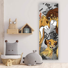 Lade das Bild in den Galerie-Viewer, Spannrahmenbild Löwenfamilie Simba Panorama Hoch