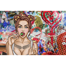 Lade das Bild in den Galerie-Viewer, Acrylglasbild Lollipop Girl Street Style Querformat