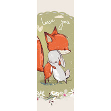 Lade das Bild in den Galerie-Viewer, Leinwandbild Love You Fuchs und Hase Panorama Hoch