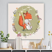 Lade das Bild in den Galerie-Viewer, Poster Love You Fuchs und Hase Quadrat
