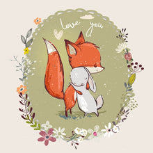 Lade das Bild in den Galerie-Viewer, Poster Love You Fuchs und Hase Quadrat