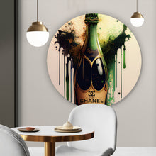 Lade das Bild in den Galerie-Viewer, Aluminiumbild gebürstet Luxury Champagne No.1 Kreis