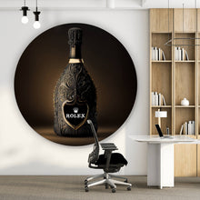 Lade das Bild in den Galerie-Viewer, Aluminiumbild gebürstet Luxury Champagne No.2 Kreis