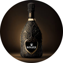 Lade das Bild in den Galerie-Viewer, Aluminiumbild gebürstet Luxury Champagne No.2 Kreis