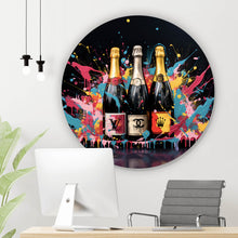 Lade das Bild in den Galerie-Viewer, Aluminiumbild gebürstet Luxury Champagne No.3 Kreis