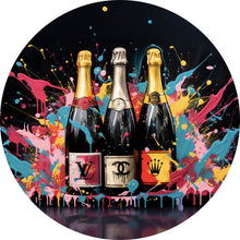 Lade das Bild in den Galerie-Viewer, Aluminiumbild gebürstet Luxury Champagne No.3 Kreis