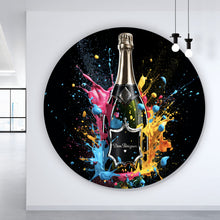 Lade das Bild in den Galerie-Viewer, Aluminiumbild gebürstet Luxury Champagne No.4 Kreis