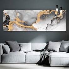Lade das Bild in den Galerie-Viewer, Leinwandbild Luxury Fluid Art No.1 Panorama