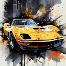 Lade das Bild in den Galerie-Viewer, Spannrahmenbild Luxus Sportwagen Pop Art Abstrakt Quadrat