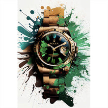 Lade das Bild in den Galerie-Viewer, Poster Luxus Uhr Pop Art Grün Abstrakt Hochformat