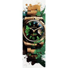 Lade das Bild in den Galerie-Viewer, Poster Luxus Uhr Pop Art Grün Abstrakt Panorama Hoch