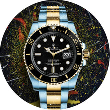 Lade das Bild in den Galerie-Viewer, Aluminiumbild Luxus Uhr Pop Art Dark Kreis