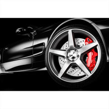 Lade das Bild in den Galerie-Viewer, Aluminiumbild Luxusauto im Showroom Querformat