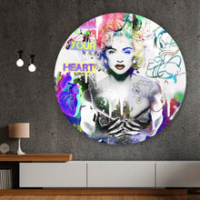 Lade das Bild in den Galerie-Viewer, Aluminiumbild gebürstet Madonna Pop Art Kreis