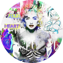 Lade das Bild in den Galerie-Viewer, Aluminiumbild gebürstet Madonna Pop Art Kreis