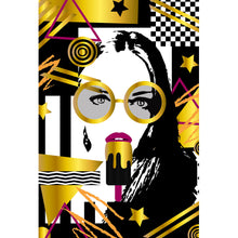 Lade das Bild in den Galerie-Viewer, Poster Mädchen mit Eis Pop Art Hochformat