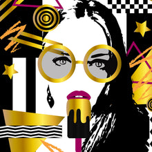 Lade das Bild in den Galerie-Viewer, Leinwandbild Mädchen mit Eis Pop Art Quadrat