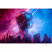 Lade das Bild in den Galerie-Viewer, Spannrahmenbild Männlicher Cyborg Querformat