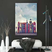 Lade das Bild in den Galerie-Viewer, Leinwandbild Magische Stadt Hochformat