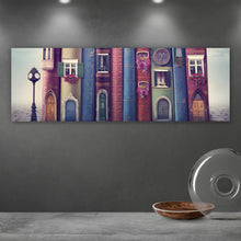 Lade das Bild in den Galerie-Viewer, Spannrahmenbild Magische Stadt mit alten Büchern Panorama