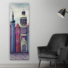 Lade das Bild in den Galerie-Viewer, Aluminiumbild Magische Stadt mit alten Büchern Panorama Hoch