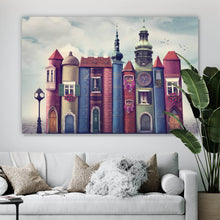 Lade das Bild in den Galerie-Viewer, Aluminiumbild Magische Stadt mit alten Büchern Querformat