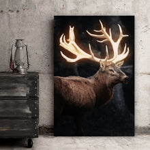 Lade das Bild in den Galerie-Viewer, Leinwandbild Magischer Hirsch Hochformat