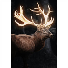 Lade das Bild in den Galerie-Viewer, Leinwandbild Magischer Hirsch Hochformat