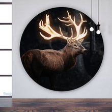 Lade das Bild in den Galerie-Viewer, Aluminiumbild gebürstet Magischer Hirsch Kreis