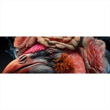 Lade das Bild in den Galerie-Viewer, Leinwandbild Majestätischer Flamingo Digital Art Panorama