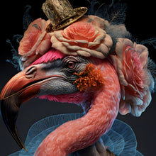 Lade das Bild in den Galerie-Viewer, Acrylglasbild Majestätischer Flamingo Digital Art Quadrat