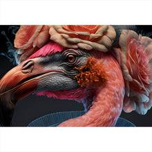 Lade das Bild in den Galerie-Viewer, Leinwandbild Majestätischer Flamingo Digital Art Querformat