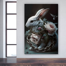 Lade das Bild in den Galerie-Viewer, Leinwandbild Majestätischer Hase Digital Art Hochformat
