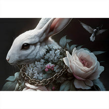 Lade das Bild in den Galerie-Viewer, Leinwandbild Majestätischer Hase Digital Art Querformat