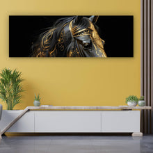 Lade das Bild in den Galerie-Viewer, Poster Majestätisches Pferd mit Gold Ornamenten Panorama