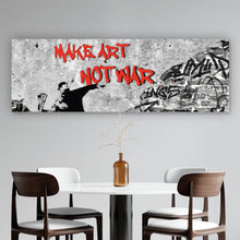 Lade das Bild in den Galerie-Viewer, Leinwandbild Make Art not War Street Art Panorama