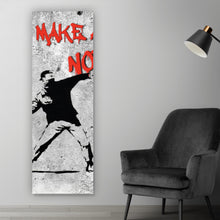 Lade das Bild in den Galerie-Viewer, Leinwandbild Make Art not War Street Art Panorama Hoch