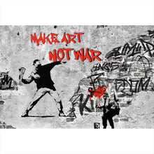 Lade das Bild in den Galerie-Viewer, Spannrahmenbild Make Art not War Street Art Querformat