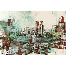 Lade das Bild in den Galerie-Viewer, Poster Malerei Abstrakte Stadt Querformat